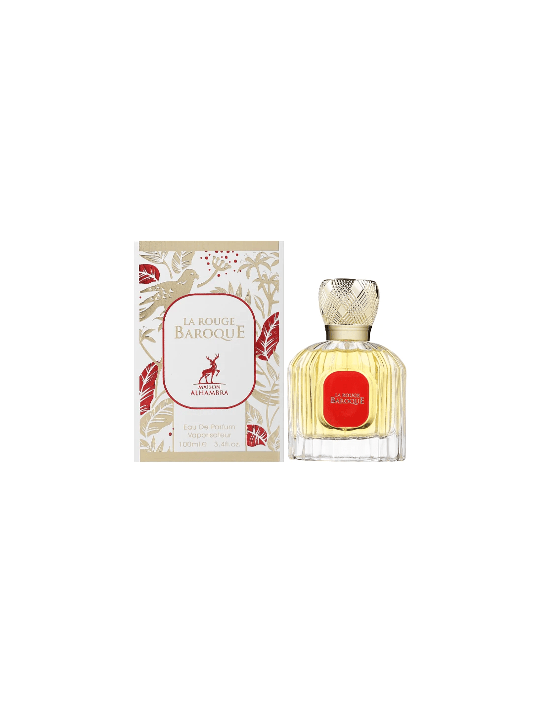 Maison Alhambra Baroque 540 Floral Eau De Parfum spray, 100ml bottle, with intricate floral design and elegant packaging.