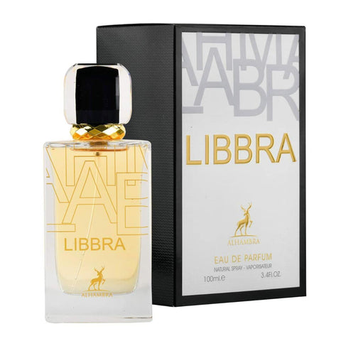 Maison Alhambra Libbra Eau De Parfum spray by Jag Couture London New York, 100ml bottle with elegant packaging.