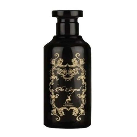 Maison Alhambra The Serpent Eau De Parfum 100ml spray by Jag Couture London and New York, featuring a sleek perfume bottle design.