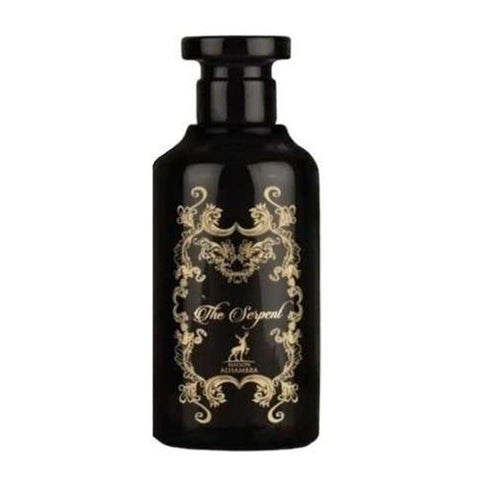 Maison Alhambra The Serpent Eau De Parfum 100ml spray featuring elegant glass bottle with intricate serpent design by Jag Couture London New York