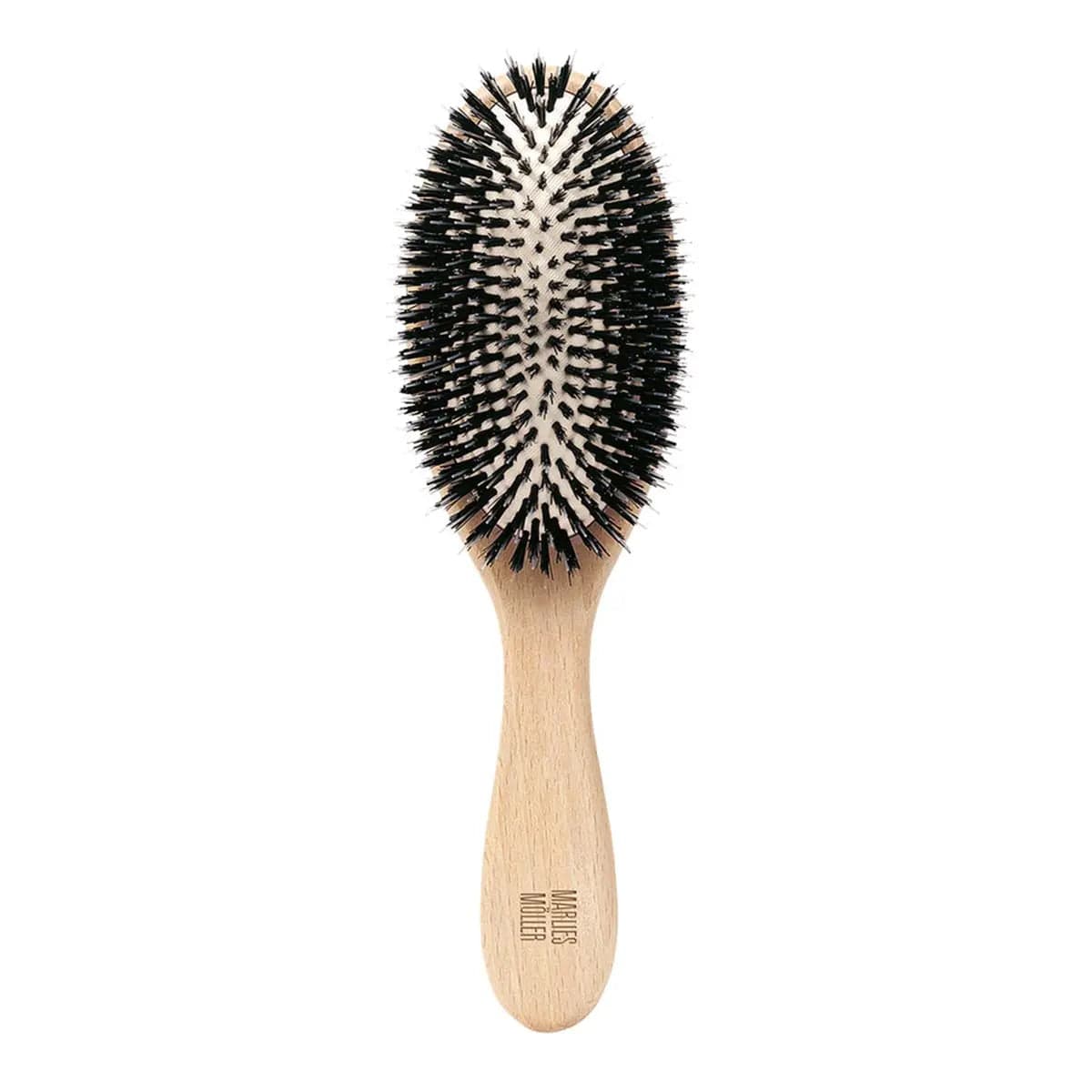 Marlies Moller Allround Hair Travel Brush by Jag Couture London-New York, compact brush with natural bristles and ergonomic handle.