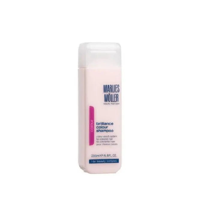 Marlies Moller Colour Brilliance Shampoo bottle, 200ml, with vibrant packaging and brand logo, designed for color-treated hair.