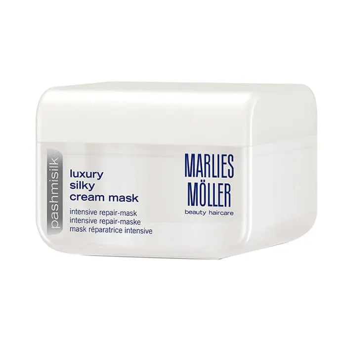 Marlies Moller Pashmisilk luxury silky cream mask in 125ml jar, smooth texture and elegant packaging from Jag Couture London New York.
