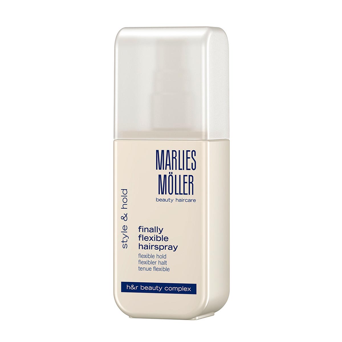 Marlies Moller Style And Hold Flexible Hairspray in 125ml bottle, versatile hair spray from Jag Couture London New York.