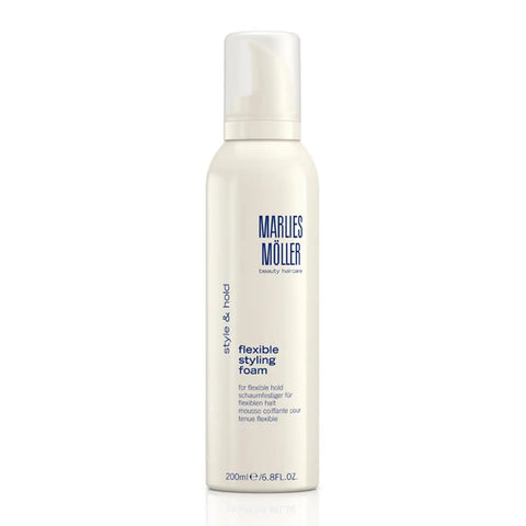 Marries Moller Style and Hold Flexible Styling Foam 200ml by Jag Couture London New York, showing the foam bottle with a flip cap.