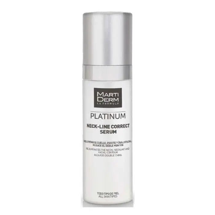 Martiderm Platinum Neck-Line Serum Corrector for neck and neckline, 50ml, in elegant packaging.