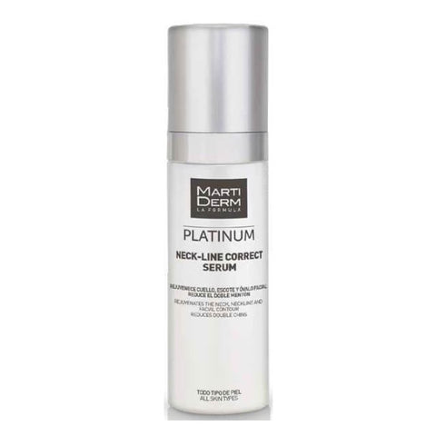 Martiderm Platinum Neck-Line Serum container for neck and neckline, 50ml, displayed on a clean background.