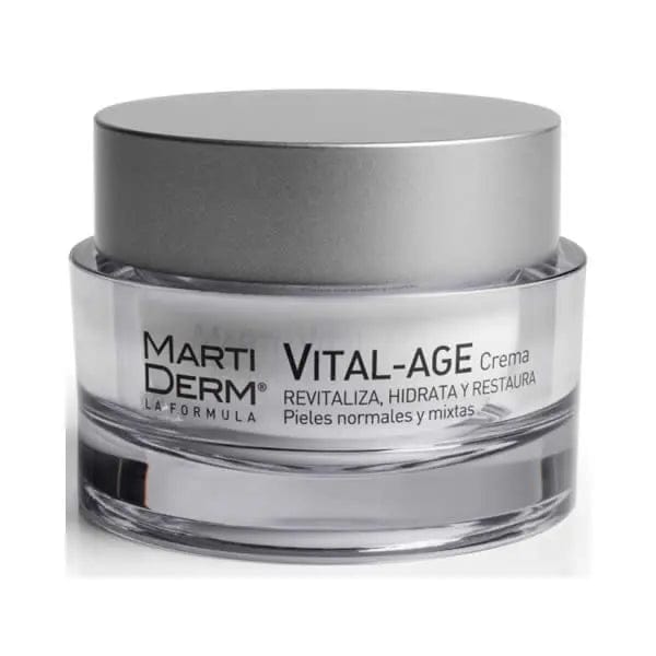 Martiderm Vital-Age Cream for normal and combination skin, 50ml jar with white lid and sleek packaging.