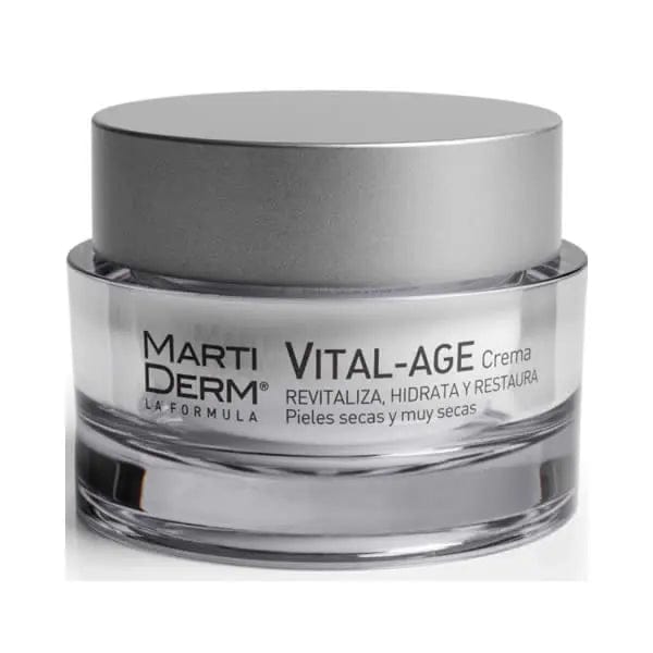 Jag Couture London New York Martiderm Vital-Age Cream SPF15 for very dry to dry skin in 50ml jar, showing the cream's packaging.