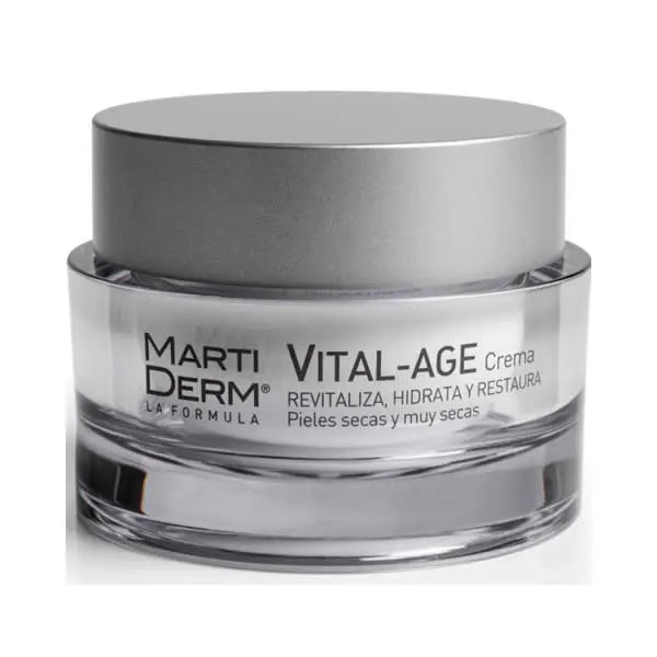 Martiderm Vital-Age Cream SPF15 for very dry to dry skin in a 50ml jar, designed for skincare and sun protection.