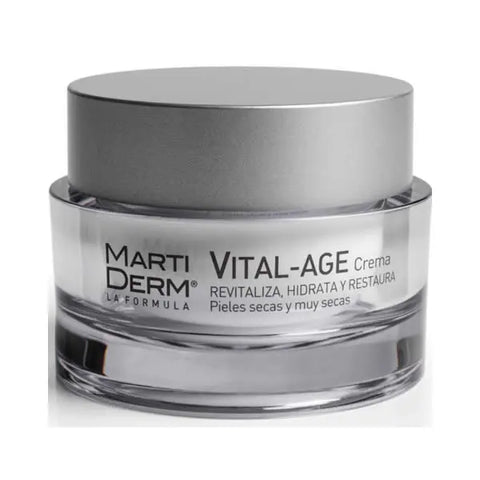 Martiderm Vital-Age Cream SPF15 for very dry to dry skin, 50ml, with a jar of cream and SPF protection.