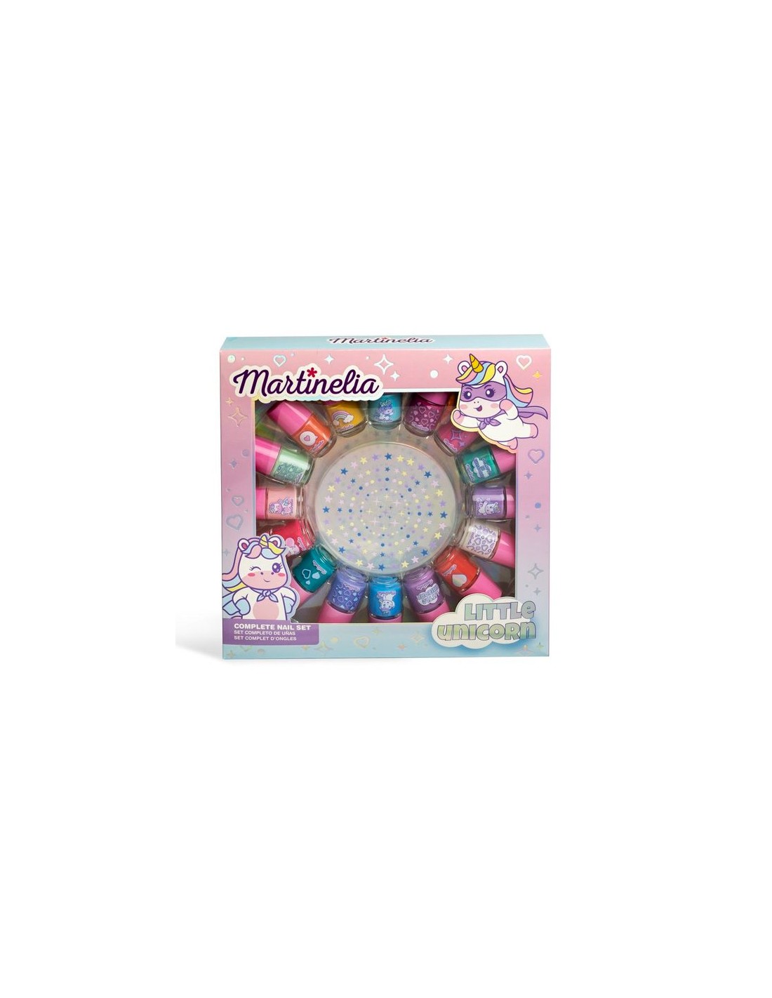 Martinelia Little Unicorn nail set by Jag Couture London features 14 colorful unicorn-themed nail designs.
