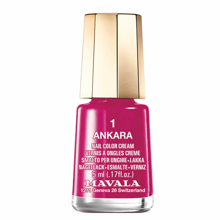 Mavala Nail Polish in Ankara, a 5ml bottle with vibrant coral color, displayed on a neutral background.