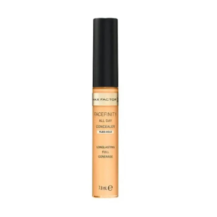 Max Factor Facefinity All Day Concealer in shade 40, 7.8ml, featuring a sleek tube with the product label and applicator.