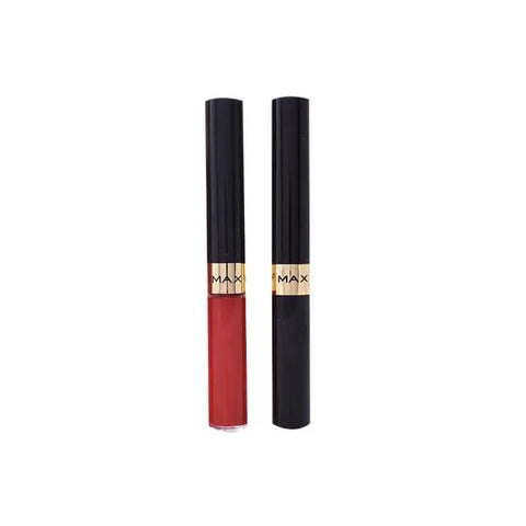 Max Factor Lipfinity 24h Lipcolour in 125 So Glamurous, a vibrant lip color applied in a sleek 2ml tube, styled with a luxury brand label.