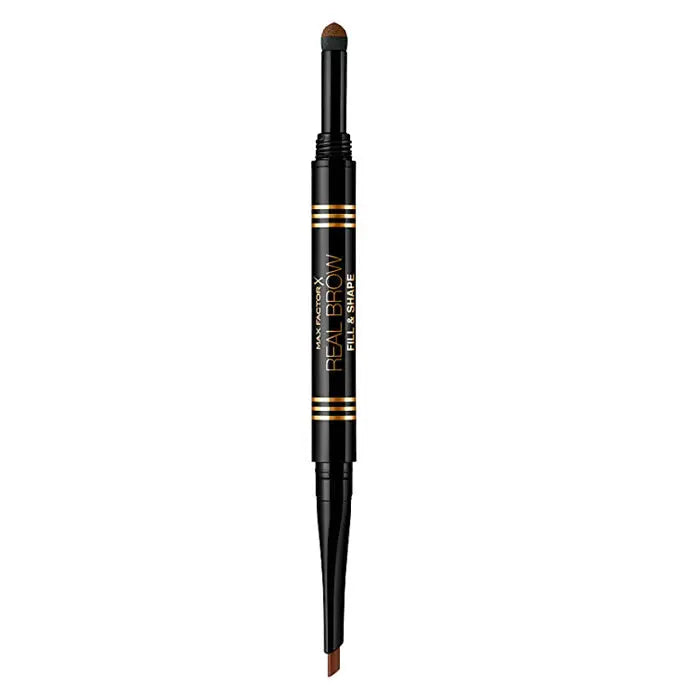 Max Factor Real Brow Fill & Shape in Medium Brown, brow pencil and shaping tool from Jag Couture London New York, close-up view