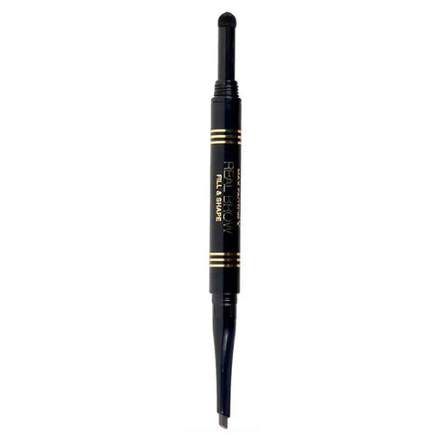 Max Factor Real Brow Fill & Shape in Deep Brown, a brow pencil with shaping and filling features, displayed on a neutral background.