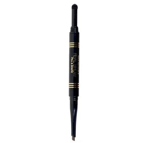 Max Factor Real Brow Fill & Shape in Deep Brown, a brow pencil and shaping tool, displayed on a neutral background.