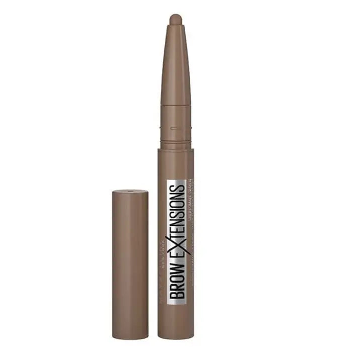 Maybelline Brow Extensions Stick in 02 Soft Brown, a brow product with natural-looking color and texture from Jag Couture London.