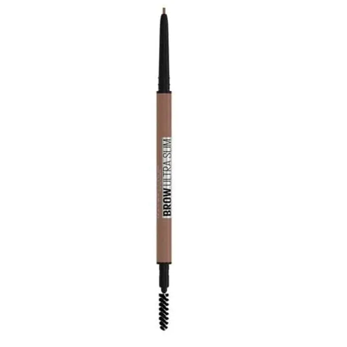 Maybelline Brow Ultra Slim Defining Eyebrow Pencil in Warm Brown, with a slim tip for precise eyebrow shaping and filling.