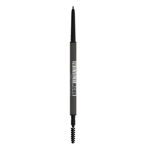Maybelline Brow Ultra Slim Defining Eyebrow Pencil in shade 07 Black, with a sleek black pencil and spoolie brush for precise brows.