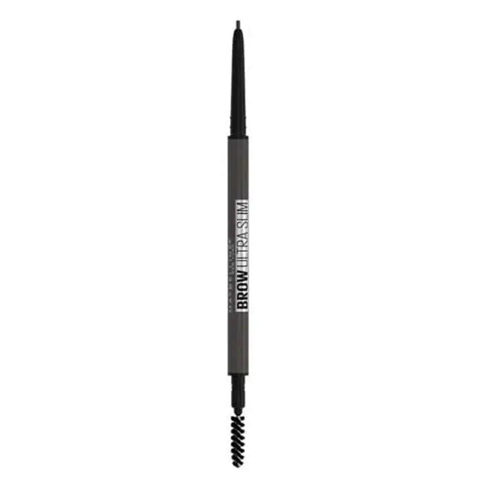 Maybelline Brow Ultra Slim Defining Eyebrow Pencil in shade 07 Black, with a sleek pencil tip and spoolie brush for precise brow shaping.