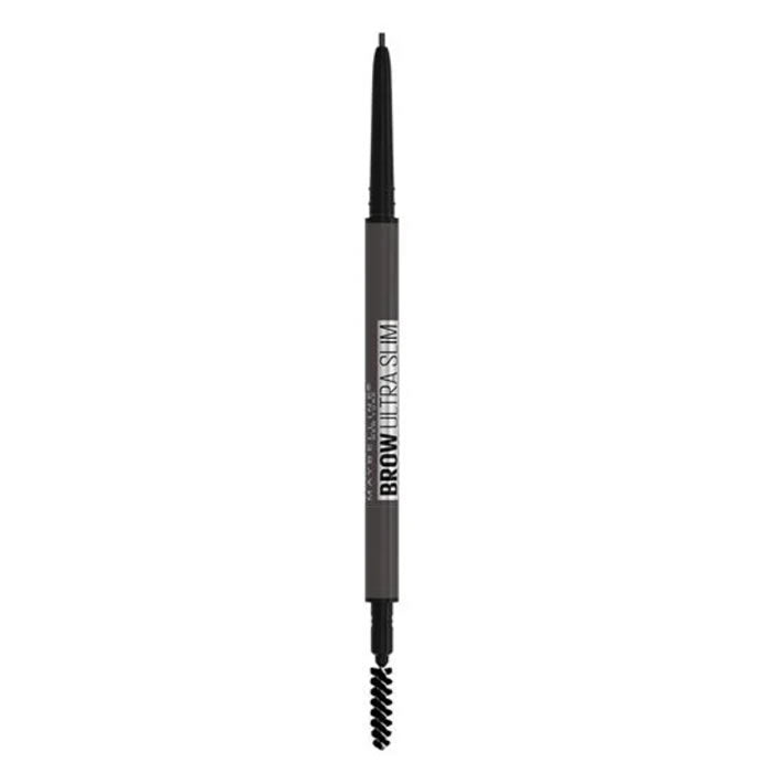 Maybelline Brow Ultra Slim Defining Eyebrow Pencil in shade 07 Black with precise tip and spoolie brush for natural eyebrow shaping.