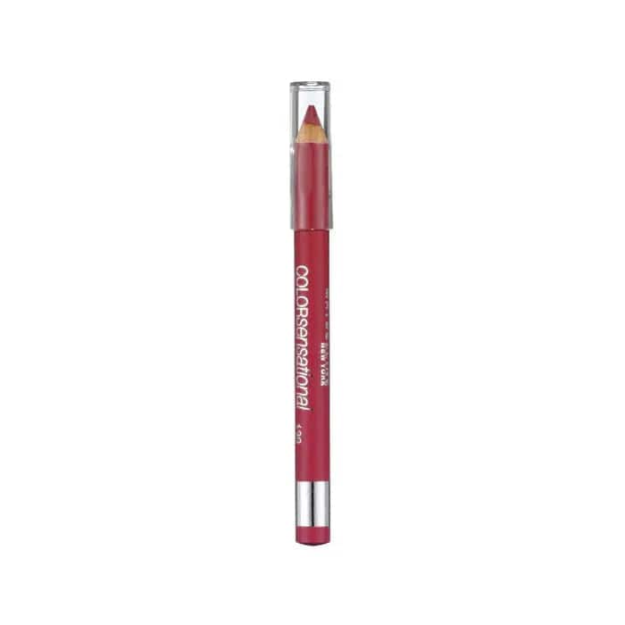 Maybelline Color Sensational Lip Liner in 547 Pleasure Red Me, featuring a close-up of the red lip liner pencil.