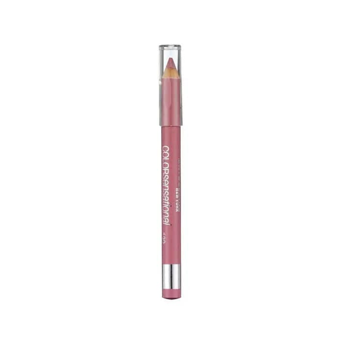 Maybelline Color Sensational Lip Liner 630 Velvet Beige shown with beige lip liner on a model's lips.