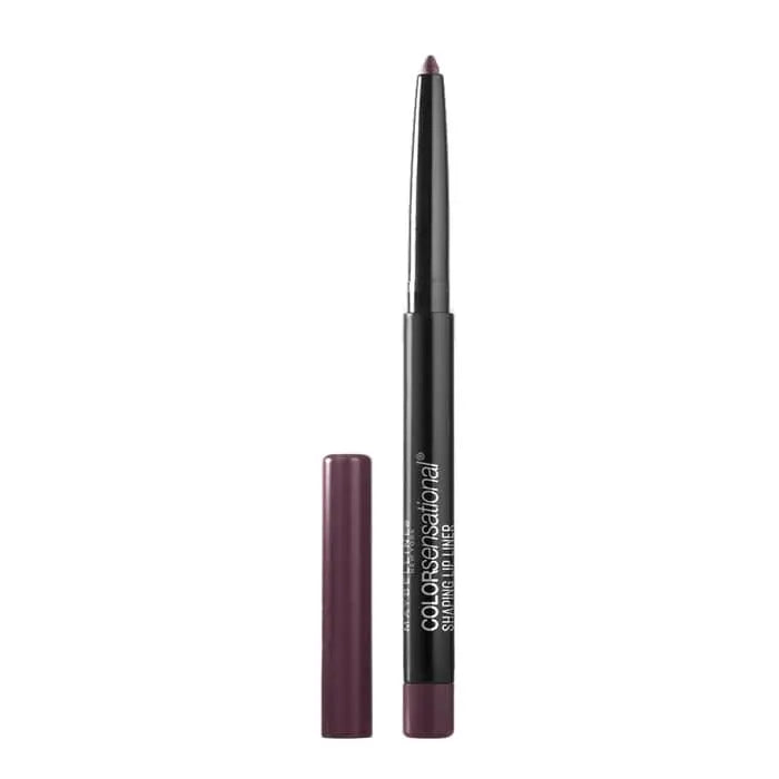 Maybelline Color Sensational Shaping Lip Liner 110 Rich Wine, a deep burgundy lip liner on a neutral background.