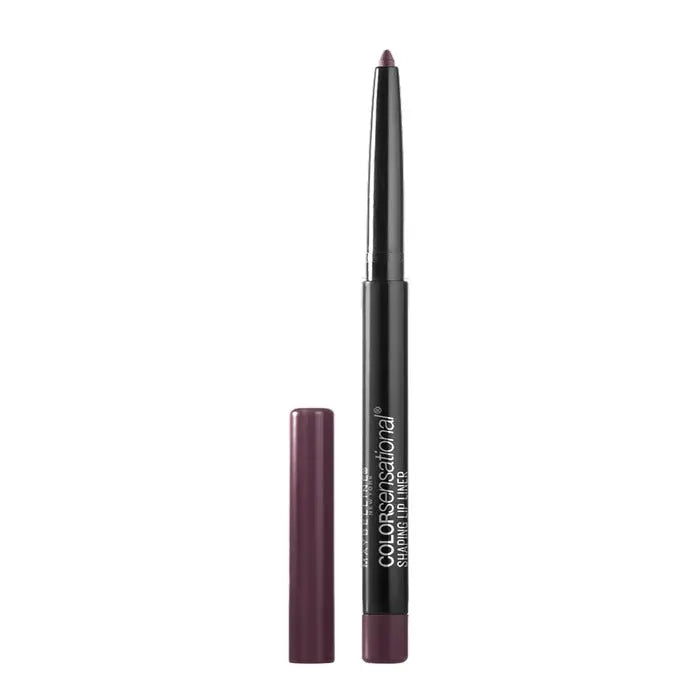 Maybelline Color Sensational Shaping Lip Liner 110 Rich Wine, with deep burgundy shade, shown in a sleek pencil form.