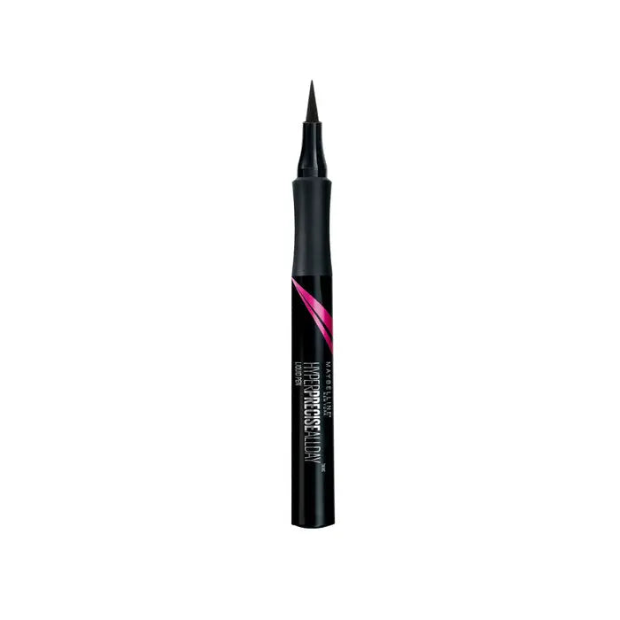 Maybelline Eye Studio Masterprecise liquid eye liner in black, displayed with precise applicator tip on a clean background.