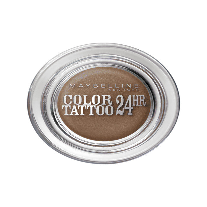 Maybelline Eyestudio Color Tattoo cream gel eyeshadow in On And Bronze, featuring a rich bronze shade and smooth application.