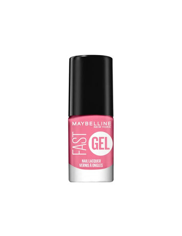 Maybelline Fast Gel Nail Lacquer in 05 Twisted Tulip, vibrant pink nail polish on a smooth, glossy finish.