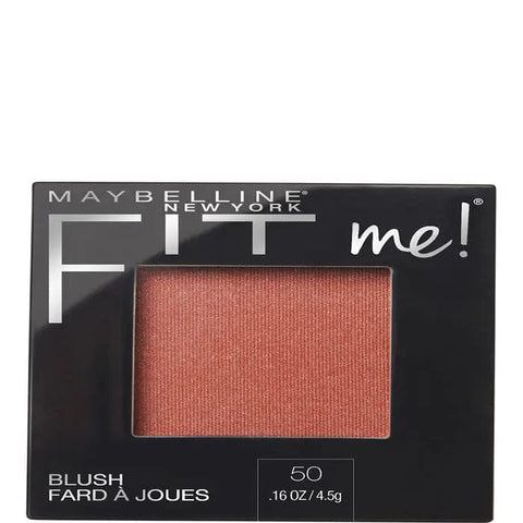 Maybelline Fit Me Blush in shade 50 Wine, a 5g compact, showcasing the blush's rich wine color and sleek packaging.