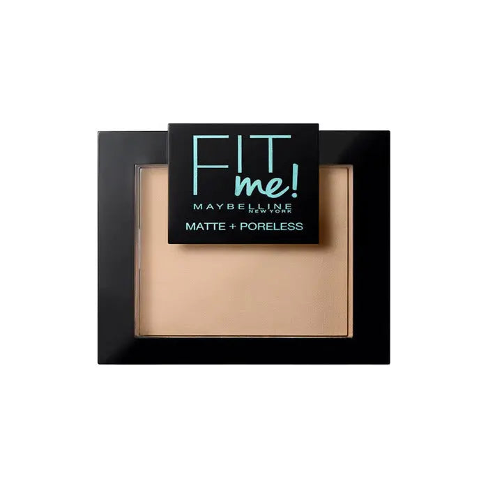 Maybelline Fit Me Matte & Poreless Powder in shade 120 Classic Ivory, shown in a compact with a smooth, matte finish.