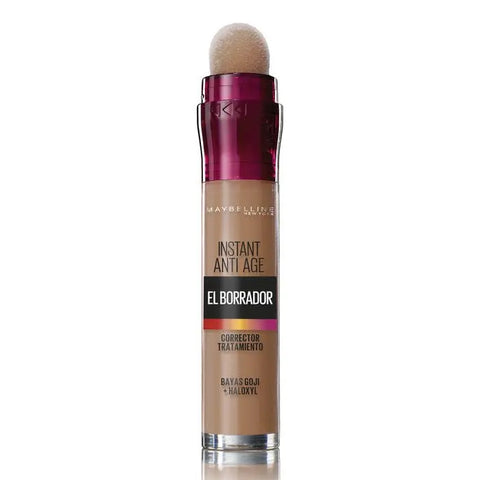 Maybelline Instant Age Rewind Eraser dark circles concealer in shade 08 Buff, 6ml, displayed with packaging and applicator.