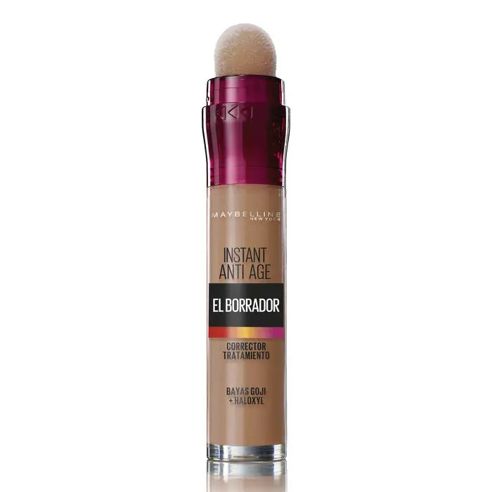 Maybelline Instant Age Rewind Eraser Dark Circles Concealer in 08 Buff, 6ml, displayed with packaging by Jag Couture London-New York