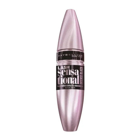 Maybelline Lash Sensational Full Fan Effect Mascara in 004 Intense Black, showing the mascara wand and full fan of lash separation.