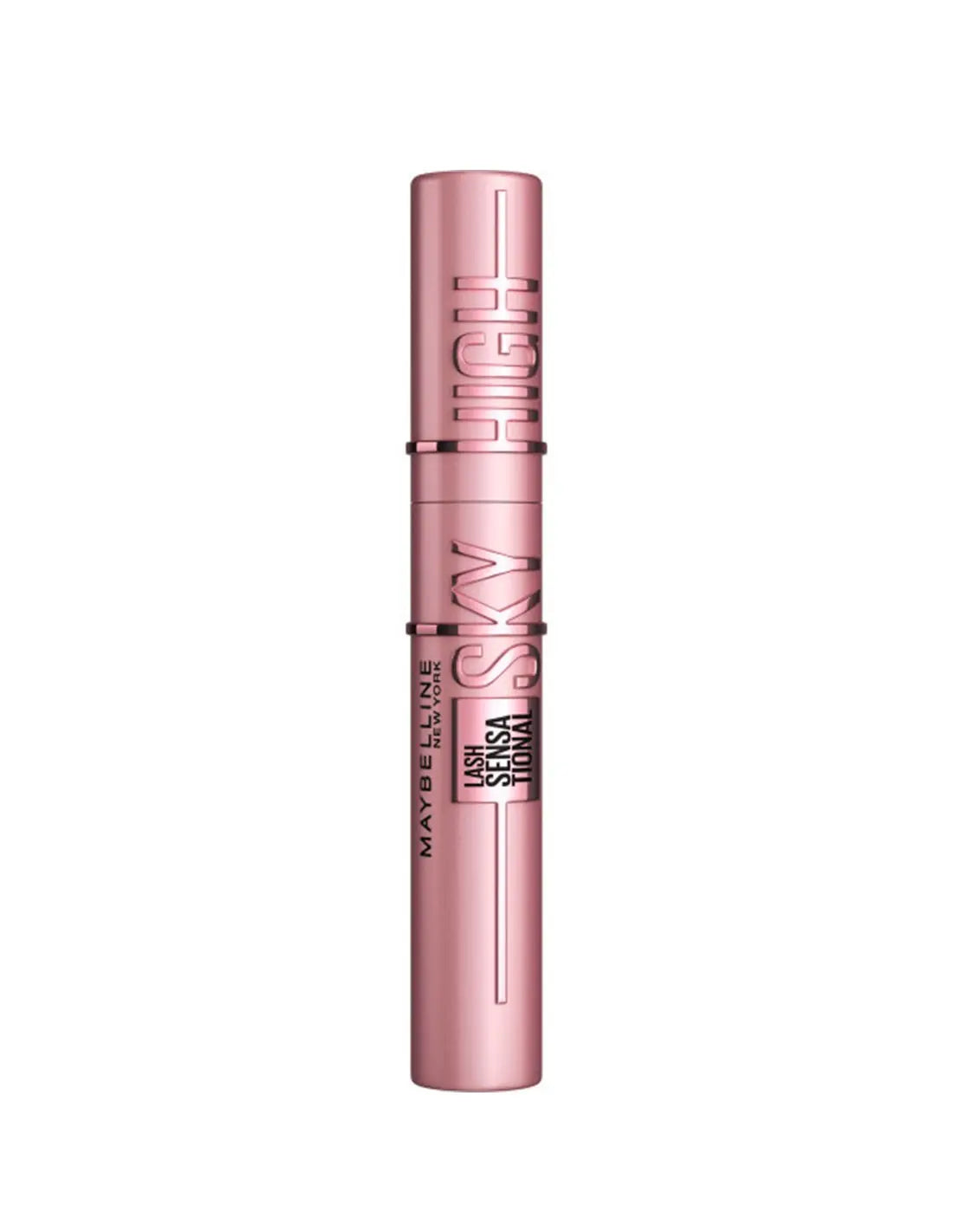 Maybelline Lash Sensational Sky High Mascara in brown, 7.2ml, with a curved brush and volumizing formula displayed in the image.