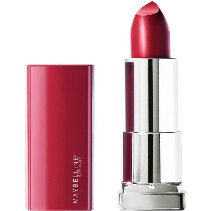 Maybelline Made For All Lipstick in shade Plum For Me, featuring a deep purple lipstick tube with product visible.