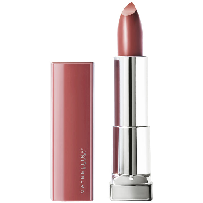 Maybelline Made For All Lipstick in Mauve Me by Color Sensational, displayed in a sleek tube with a soft mauve shade.