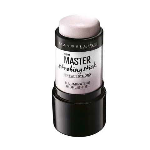 Maybelline Master Strobing Stick illuminating highlighter in shade 100 Light, showcased with sleek packaging by Jag Couture London New York