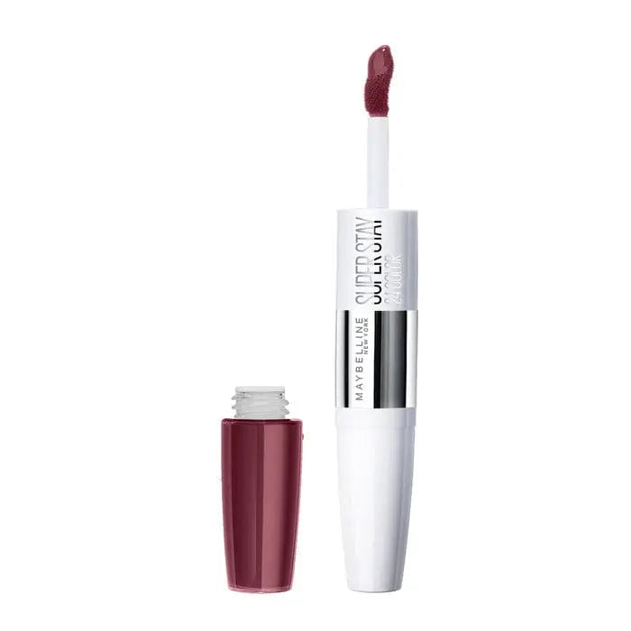 Maybelline Superstar 24 2-Step Liquid Lipstick in Wildberry, showcasing the lipstick tube and applicator.