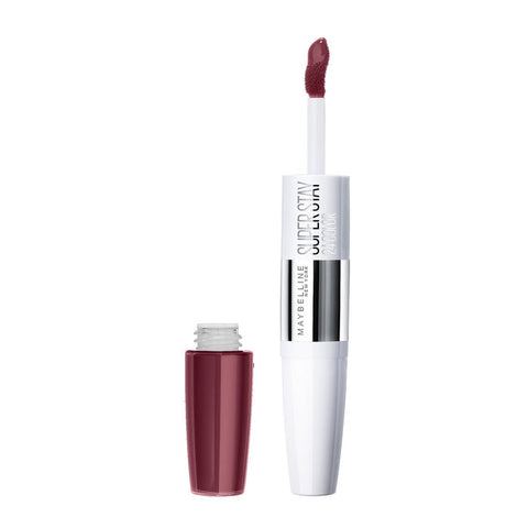 Maybelline Superstar 24 2-Step Liquid Lipstick in Wildberry, featuring a vibrant berry shade and sleek packaging.