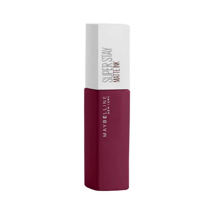 Maybelline Superstay 24 Matte Ink Lipstick in shade 115 Founder, 5ml, with sleek black packaging and applicator visible.