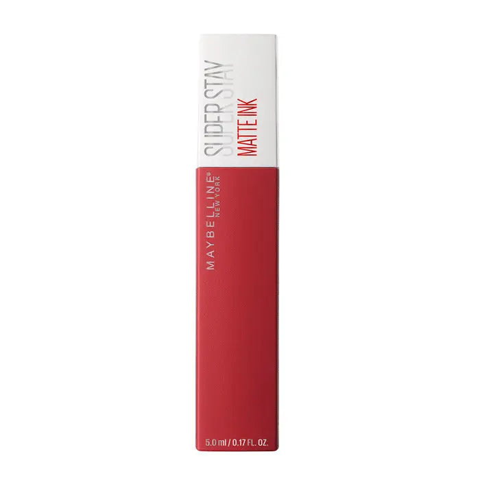 Maybelline Superstay 24 Matte Ink lipstick in shade Pioneer, 5ml, with sleek tube and matte finish makeup packaging.