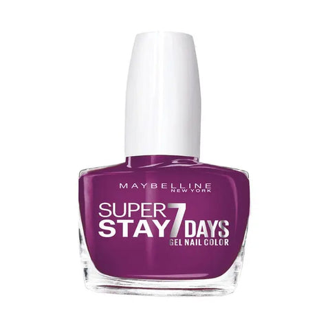 Maybelline Superstay 7 Days Gel Nail Color in Berry Stain, vibrant nail polish on well-manicured nails.
