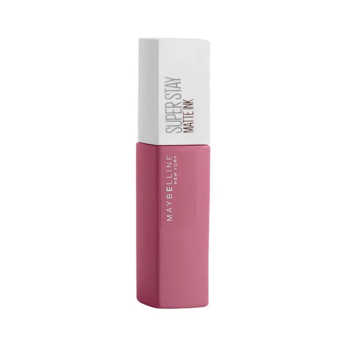 Maybelline Superstay Matte Ink City Edition 125 Inspirer Rosa liquid lipstick in 5ml tube, with vibrant pink color.