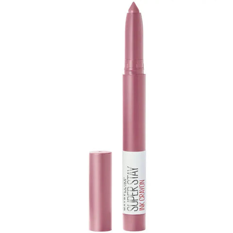 Maybelline Superstay Matte Ink Crayon Lipstick in shade 30 Seek Adventure, with a bold, matte finish and vibrant color.